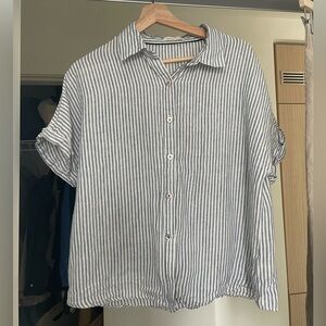 Grae Cove Linen Striped Button Shirt
